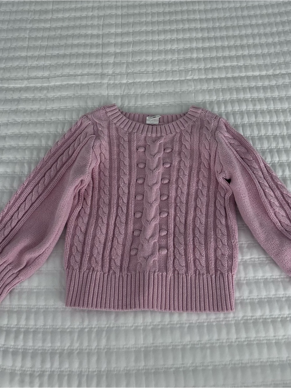 GAP Girls Light Pink Cable Crewneck Sweater. Size 3